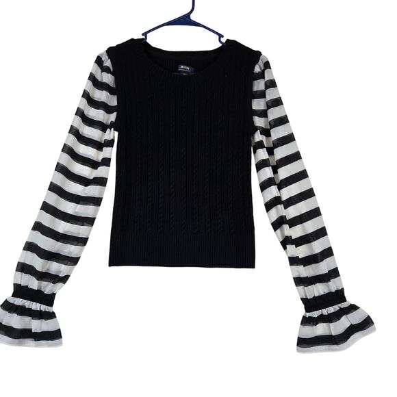 Maeve Anthropologie Contrast Sleeve Sweater Womens XS Sheer Sleeve 0840 - Picture 3 of 12